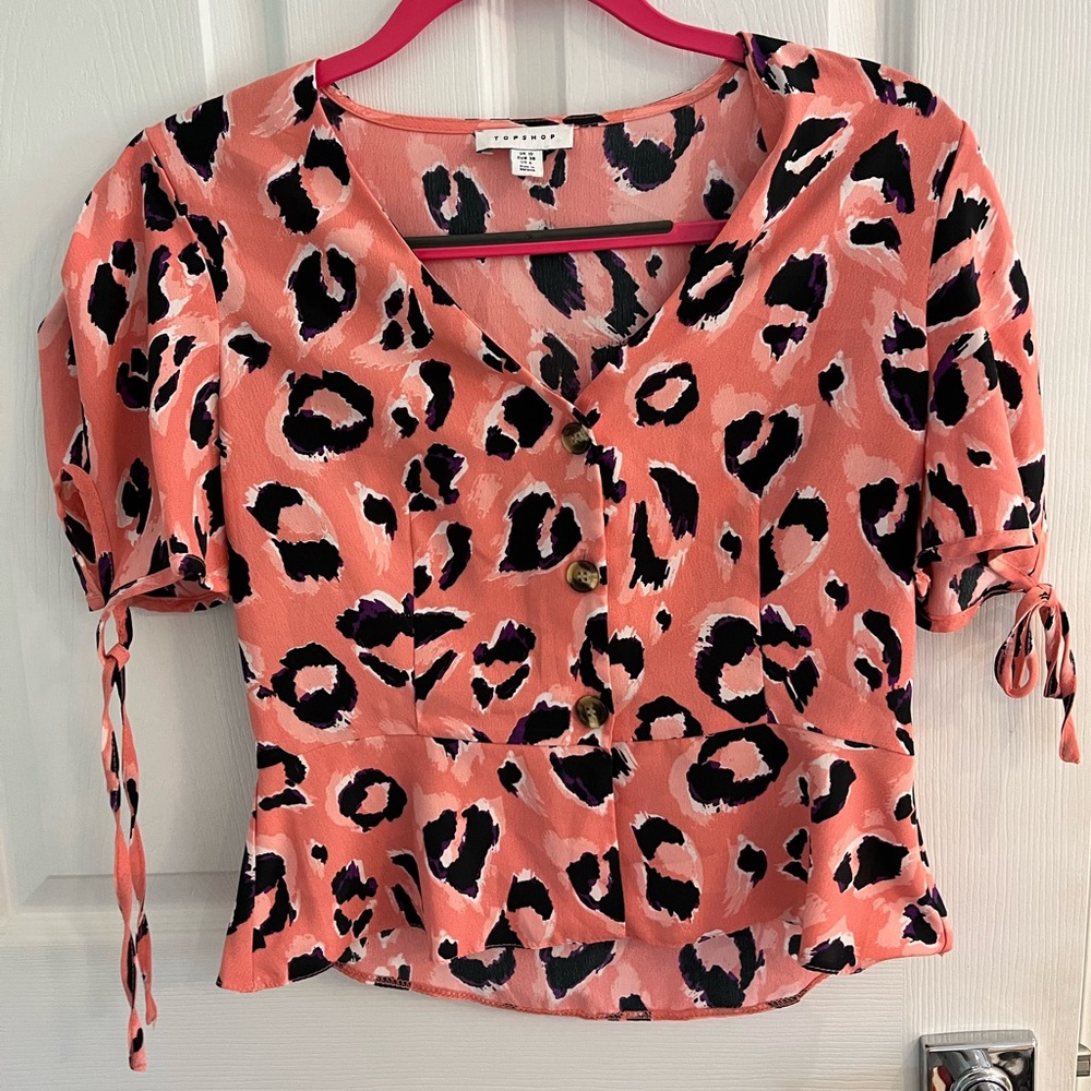 Amazing print peplum Topshop top!